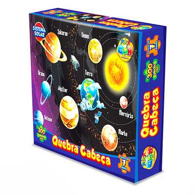 [JU7510] Puzzle de cartón, 300 piezas, sistema solar en caja