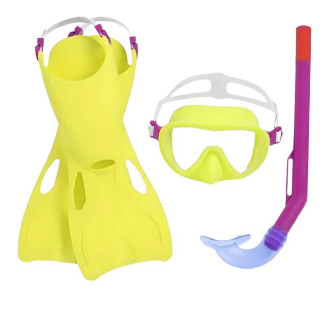 [JU7540] Snorkel con máscara y patas de rana para niños Bestway, en bolsa, varios colores