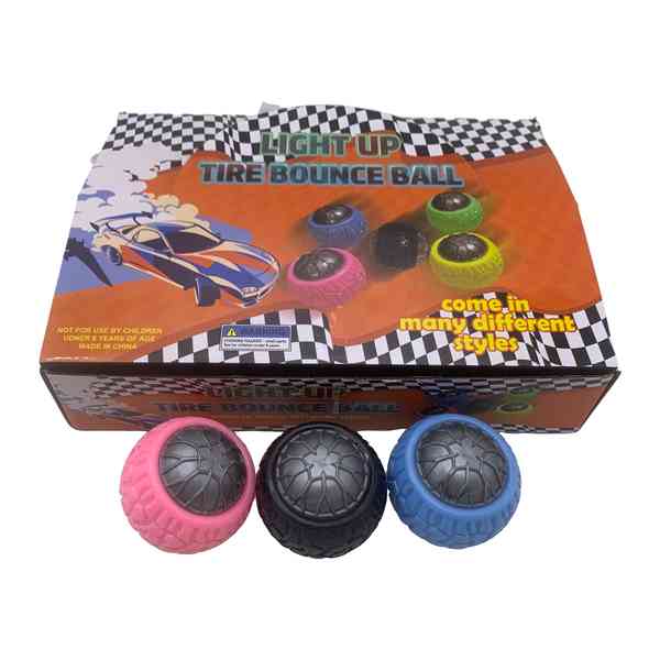 [JU7638] Pelota de goma con luz CAJA x12, varios colores