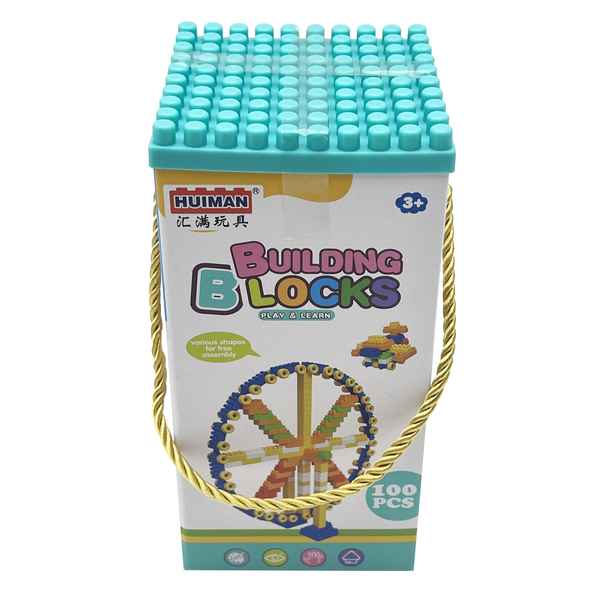 Bloques de plástico, 100 piezas, chicas, en caja