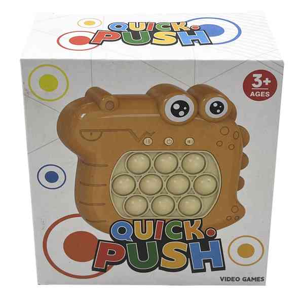 Juguete antiestrés, pop it consola con sonido 3AA, cocodrilo, en caja