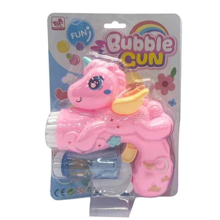 [JU7765] Pompero burbujero pistola unicornio, en blister varios colores