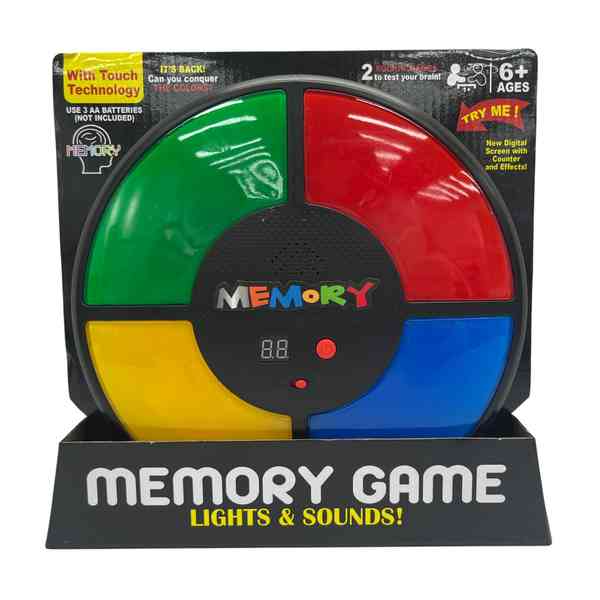 Juego de mesa, memoria, con luz y sonido, 3AA en caja