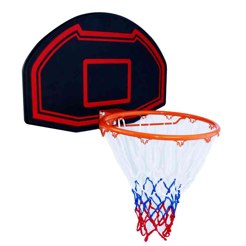[JU7948] Tablero de basket de plástico, aro de metal 38cm, para pared y sobre puerta, en caja