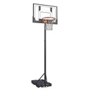 Tablero de basket de pie, de acrílico, altura regulable, 108 a 210cm, aro metal 38cm, en caja
