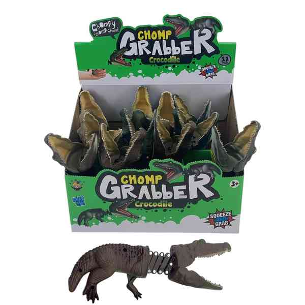 [JU8049] Animales de plástico cocodrilo telescópico, pinza CAJAx12