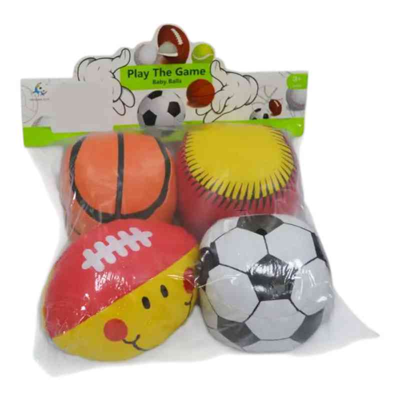 Pelota de cuerina x4, en bolsa