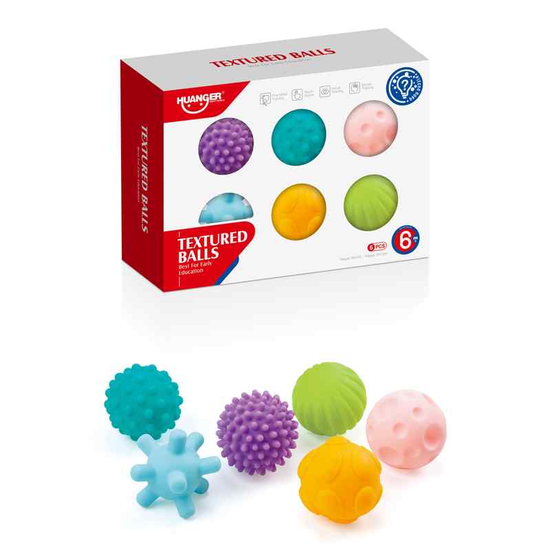 Pelota para masajes x6 con texturas, HUANGER, en caja