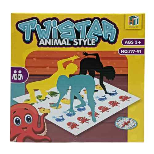 Juego de mesa, twister para piso, animales, en caja