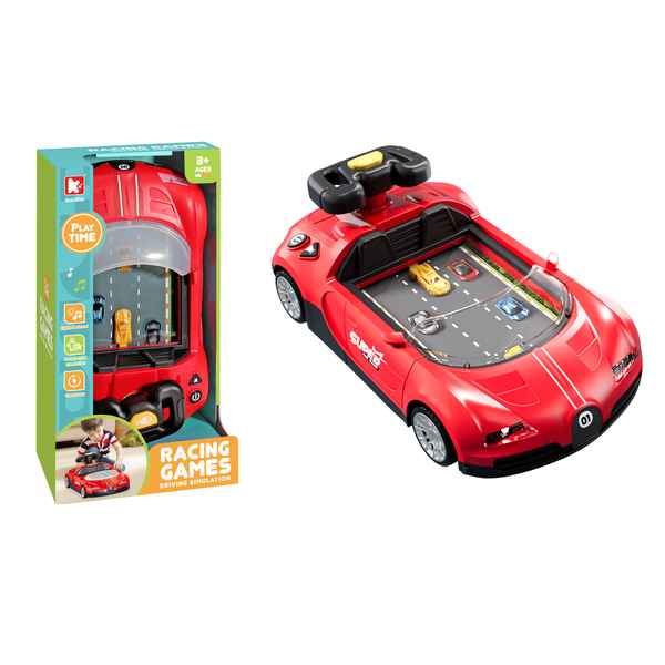[JU8133] Pista de autos con volante, carrera de autos, con luz y sonido, 4AA, en caja