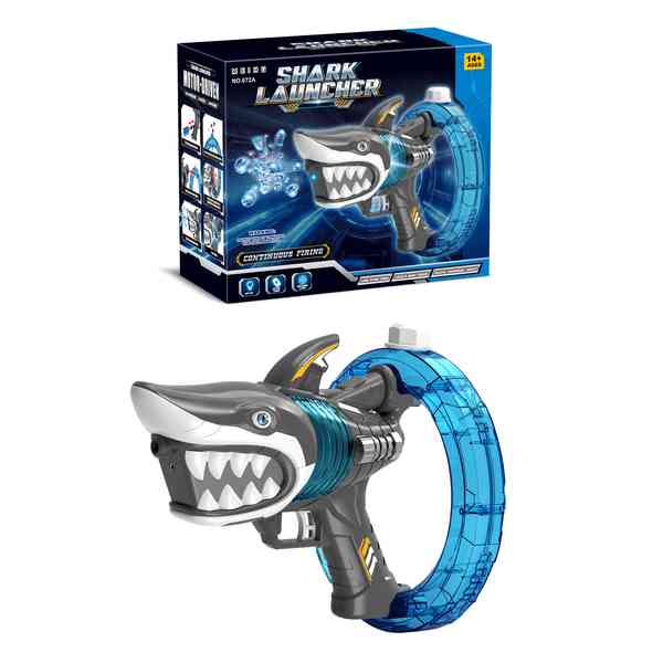 [JU8154] Pistola de agua tiburón, recargable USB, en caja