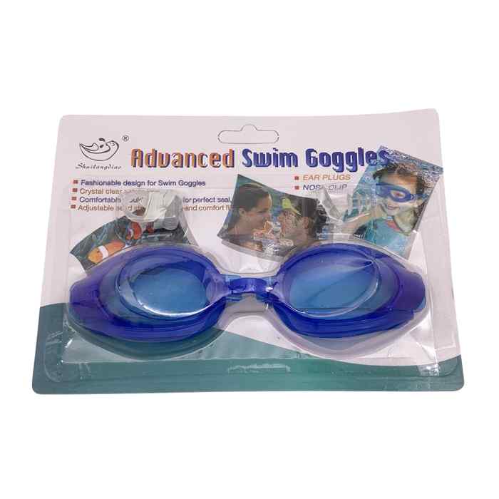 [JU8206] Lentes para natación, con tapones y clip nasal, en blister, varios colores