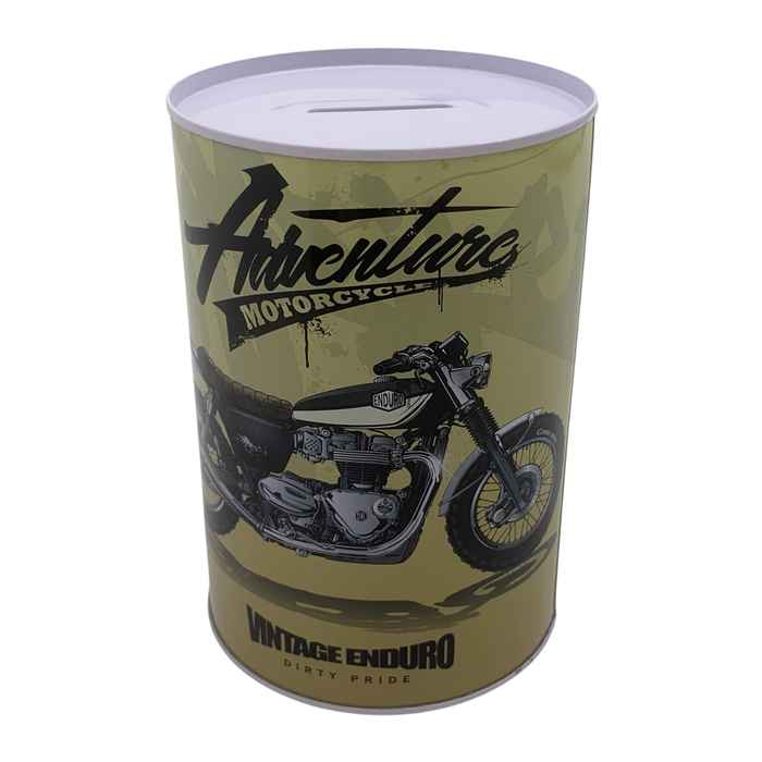 [JU8223] Alcancía de lata sin tapón, varios diseños de motos