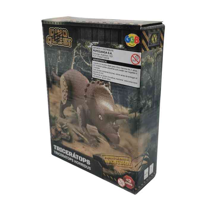 [JU8279] Puzzle 3D, 9 piezas de plástico, triceratops, en caja