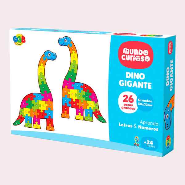 [JU8289] Puzzle de cartón, 26 piezas doble faz, diseño dinosaurio, en caja