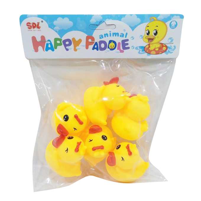 [JU8357] Animales de goma, patitos x6, en bolsa