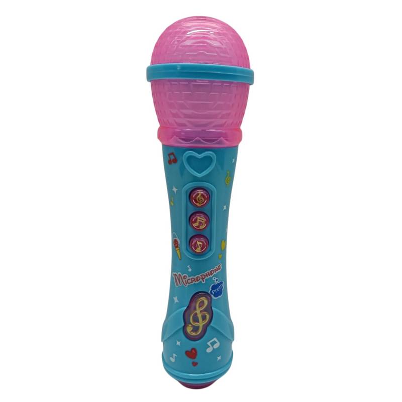 [JU8390] Micrófono con luz y sonido, en caja, 3AAA, varios colores