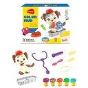 Masa para modelar x5 potes, con accesorios de mascotas, en caja