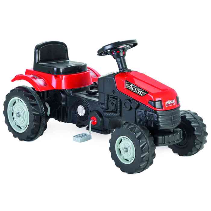 [JU8410RJ] Bugui tractor a pedal, de plástico, en caja, ROJO