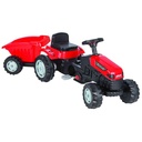 Bugui tractor con zorra a pedal, de plástico, en caja, ROJO