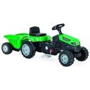 Bugui tractor con zorra a pedal, de plástico, en caja, VERDE