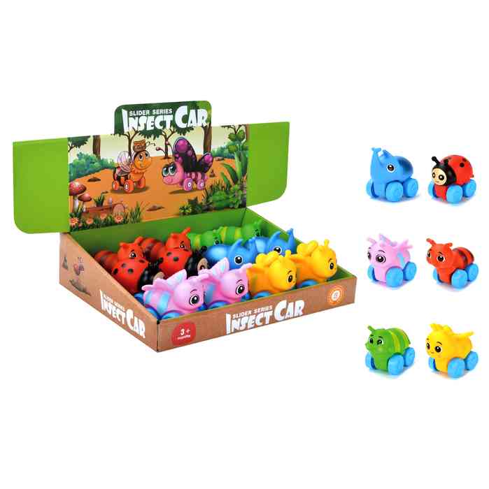 [JU8420] Animales de goma con ruedas, CAJA x12, varios modelos