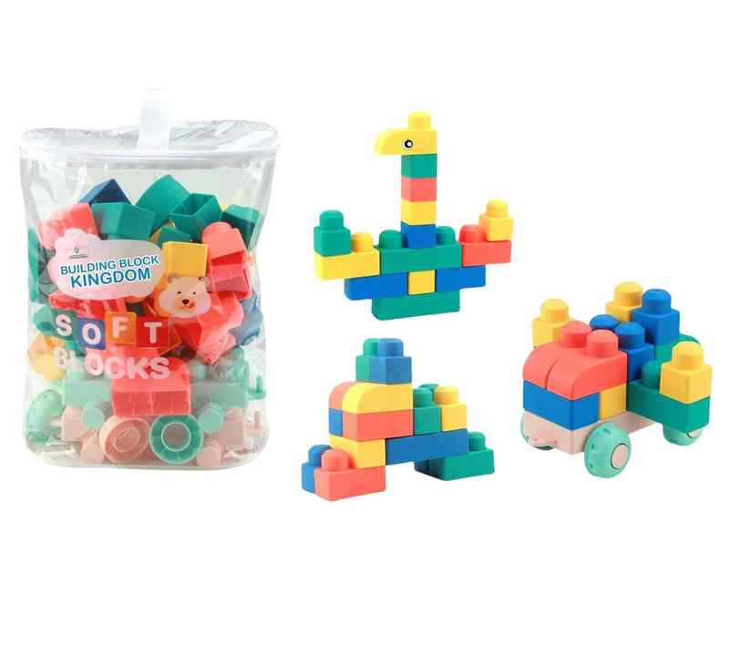 [JU8449] Bloques soft, 45 piezas, medianas, en bolsa