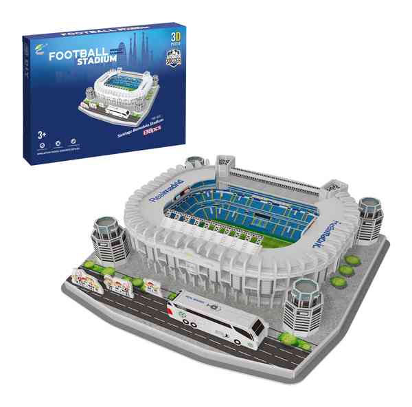 [JU8475] Puzzle 3D, 138 piezas de plástico, estadio, en caja