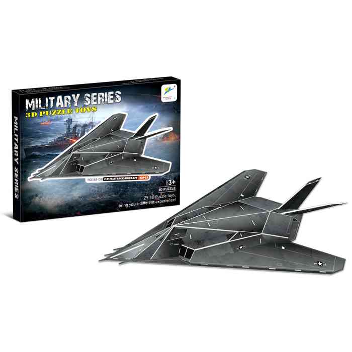 [JU8476] Puzzle 3D, 42 piezas de cartón, avión, en caja