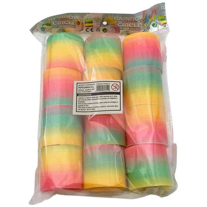 Juguete antiestrés de plástico, resorte, PACK x12, en bolsa