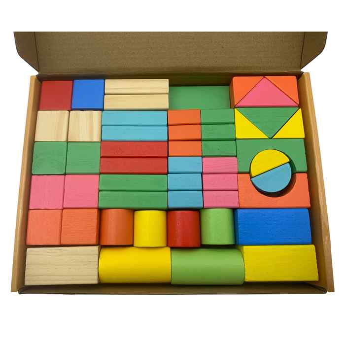 [JU8524] Bloques de madera, 50 piezas, en caja