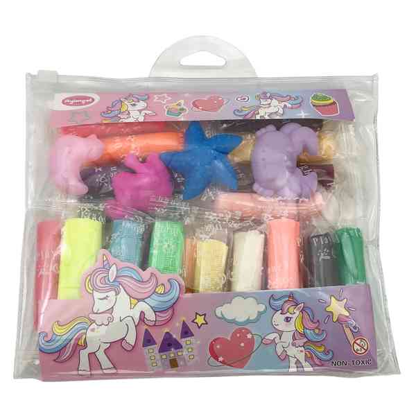 [JU8527] Masa para modelar soft, 12g x24 rollos, con accesorios, en bolsa