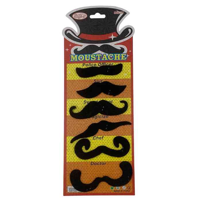 [JU8574] Bigote de fieltro autoadhesivos x6, en blister