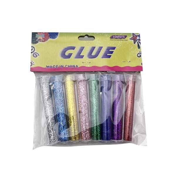 [E1883] Brillantina fina x8 en tubo, varios colores en bolsa