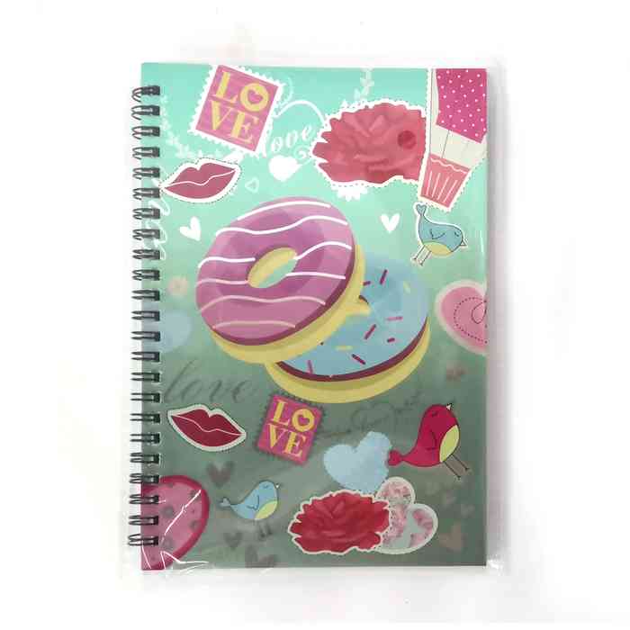 [E2455] Libreta con espiral 80 hojas, varios diseños