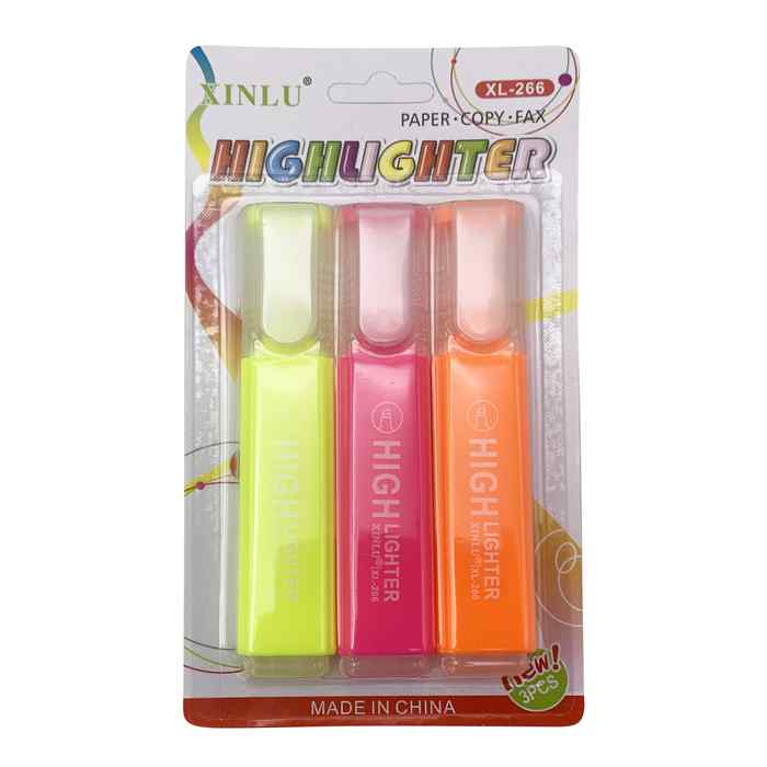 [E2532] Marcador resaltador flúo x3, en blister