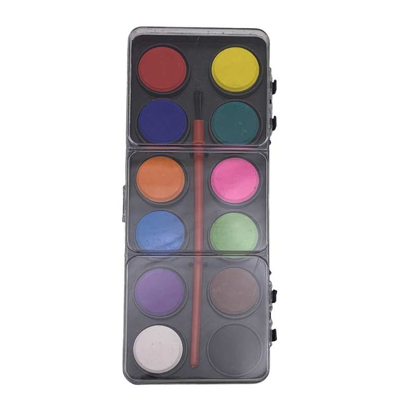 [E2637] Acuarelas 12 colores, con pincel, en bolsa