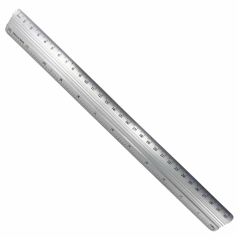 Regla de metal 30cm, en bolsa