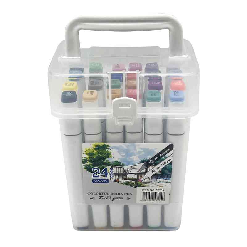 [E2701] Marcadores doble punta x24 colores, en estuche