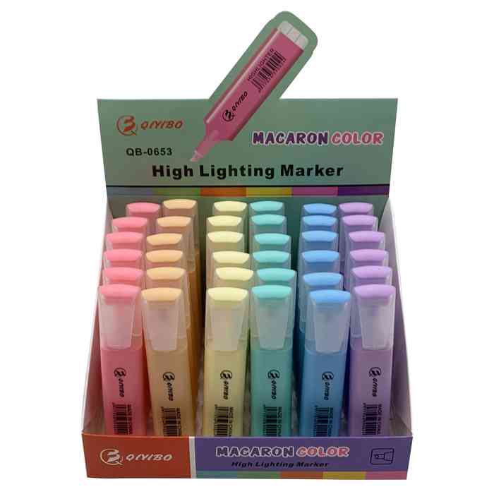 [E2746] Marcador resaltador flúo, CAJAx36, colores pasteles