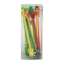 Lapicera de gel negro frutas, CAJAx12