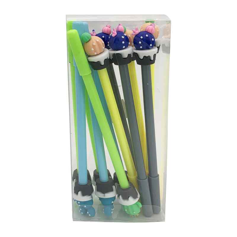 Lapicera de gel negro cactus, CAJAx12