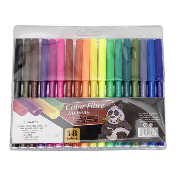 [E2771] Marcadores finos 18 colores, PACK x12