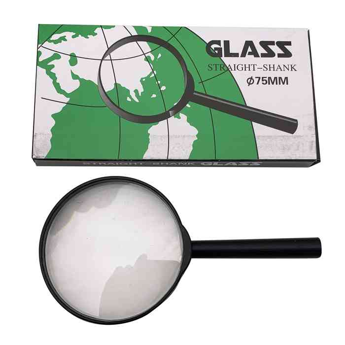 Lupa de plástico, 75mm en caja