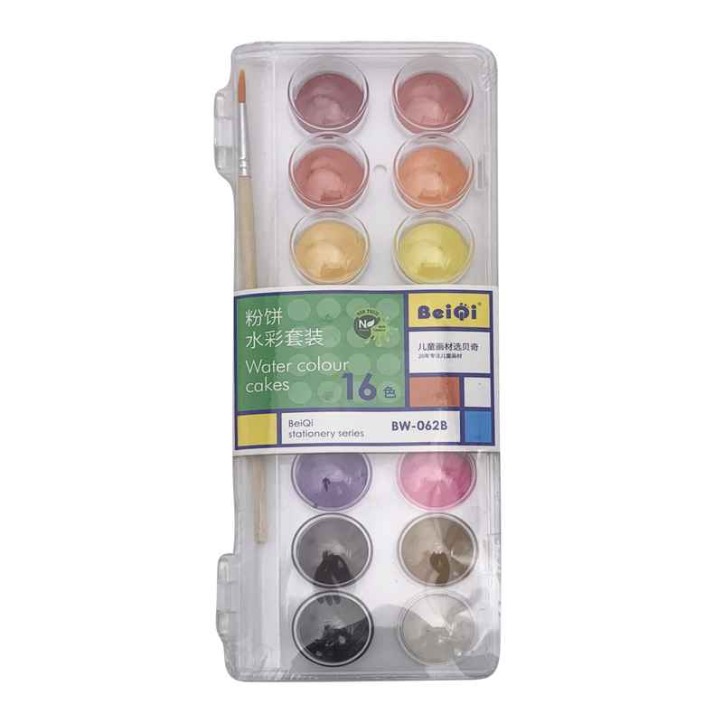 [E2785] Acuarelas 16 colores, con pincel, en estuche
