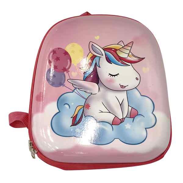 Mochila infantil frente rígido bolsillo interno, diseño unicornio