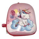Mochila infantil frente rígido bolsillo interno, diseño unicornio