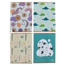Cuaderno de 24 hojas rayado, SOTE, PACK x24, 4 diseños