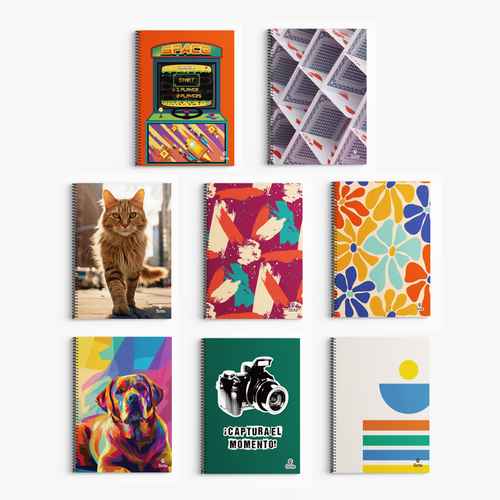 [E2888] Cuadernola de 96 hojas, SOTE, PACK x4, varios diseños