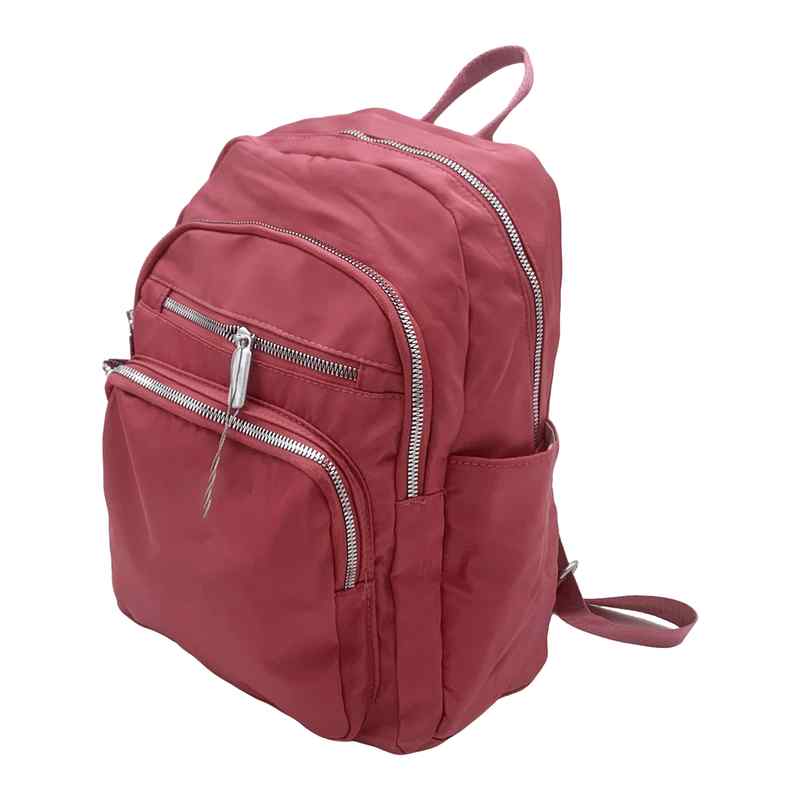 Mochila juvenil con 4 reparticiones, bolsillos laterales, en la espalda e interior, varios colores, en bolsa